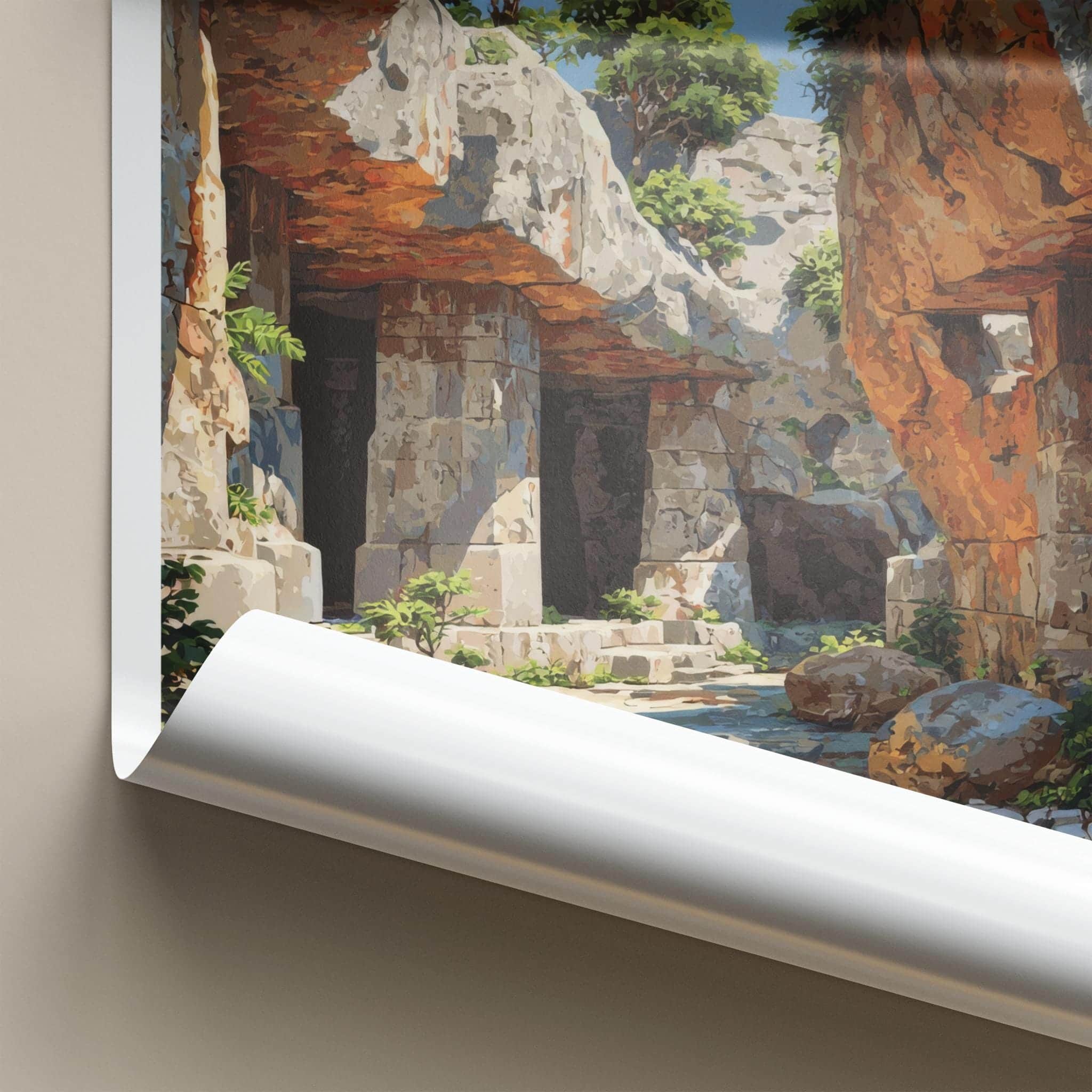 Daman and Diu Poster - India Scenic Art - Daman and Diu Grotto Stone Pathways Wall Decor