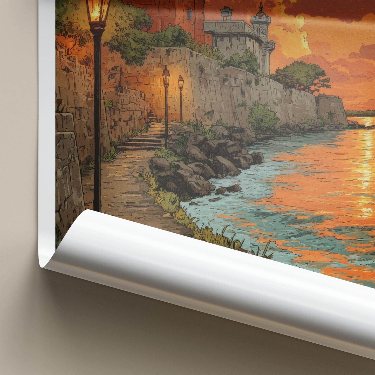 Daman Diu Poster - India Travel Art - Daman Diu Coastal Sunset Home Decor