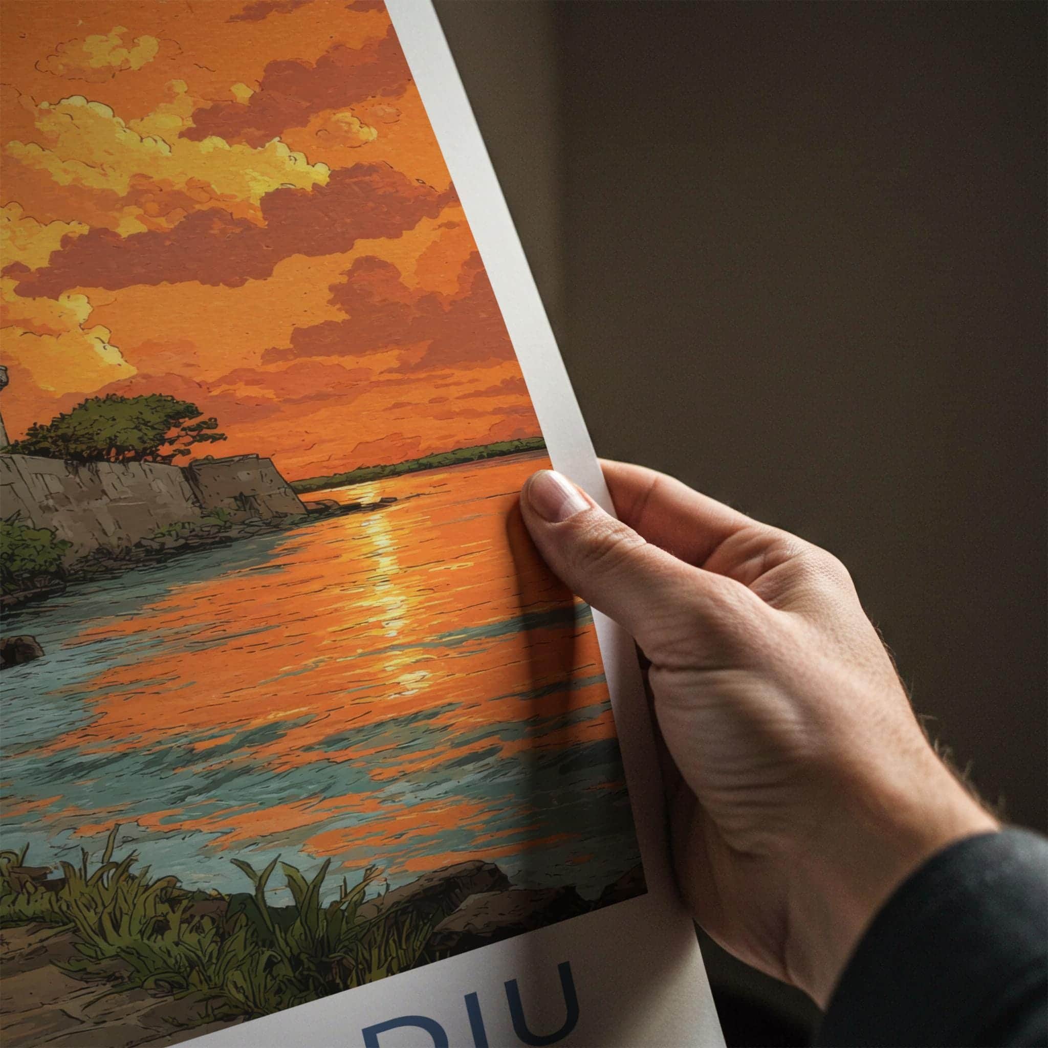 Daman Diu Poster - India Travel Art - Daman Diu Coastal Sunset Home Decor