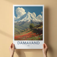 Damavand Poster - Iran Snow Mountain Poppy Wall Art