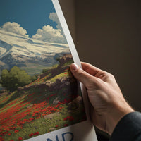 Damavand Poster - Iran Snow Mountain Poppy Wall Art