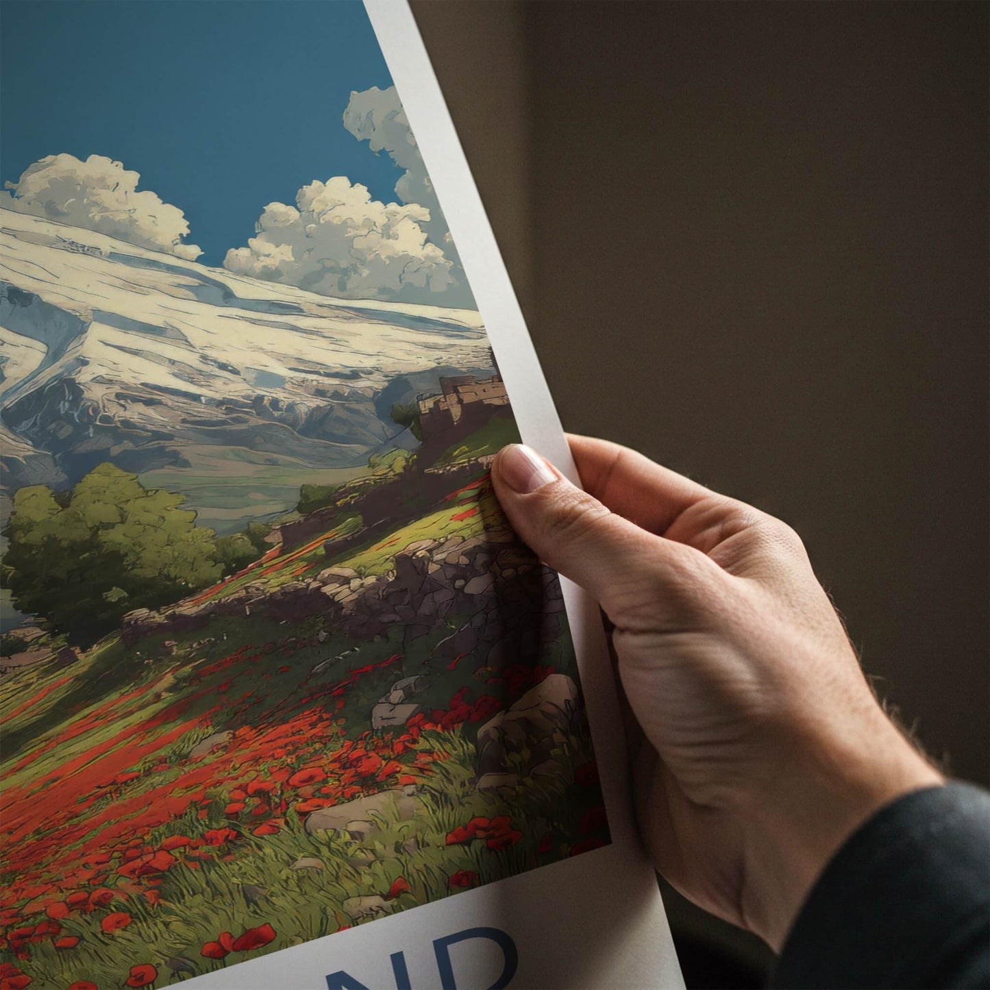 Damavand Poster - Iran Snow Mountain Poppy Wall Art