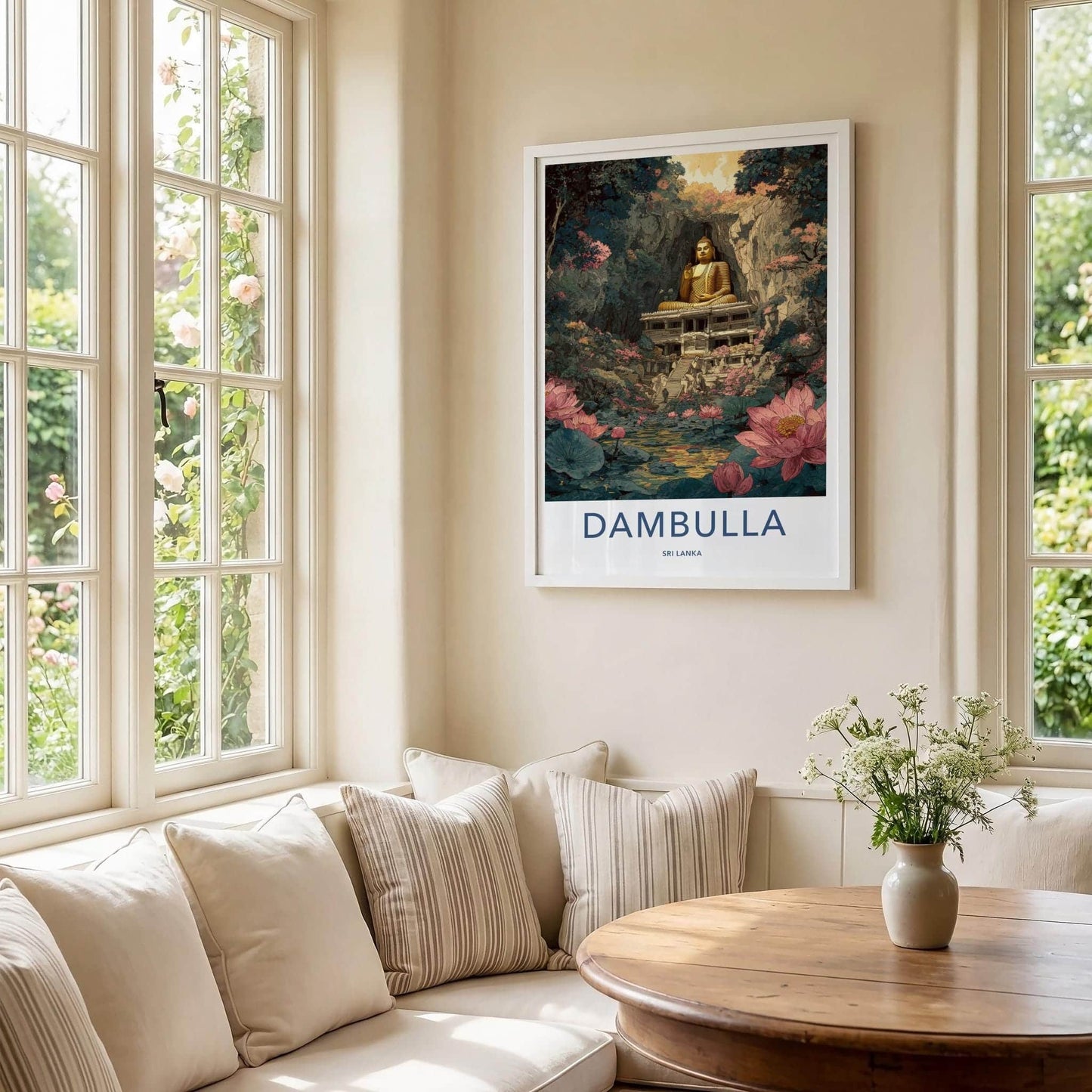 Dambulla Poster - Sri Lanka Travel Print - Mystical Buddha Cave Wall Decor
