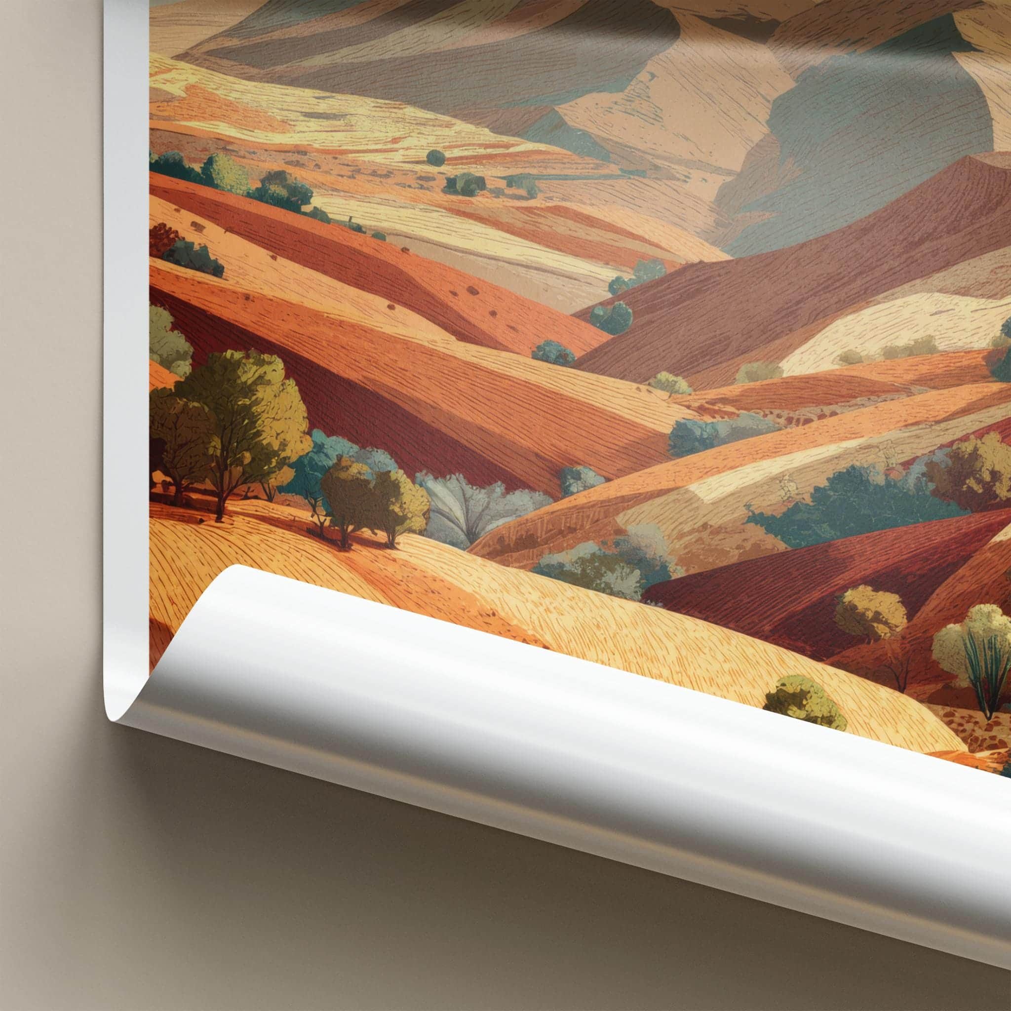 Dana Biosphere Poster - Jordan Scenic Art - Layered Desert Valley Wall Decor