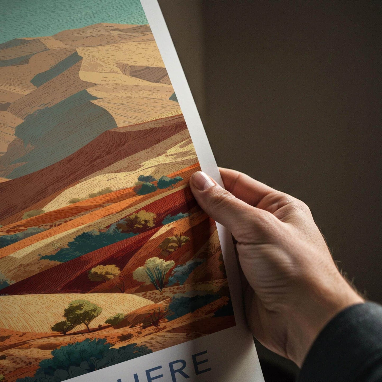 Dana Biosphere Poster - Jordan Scenic Art - Layered Desert Valley Wall Decor