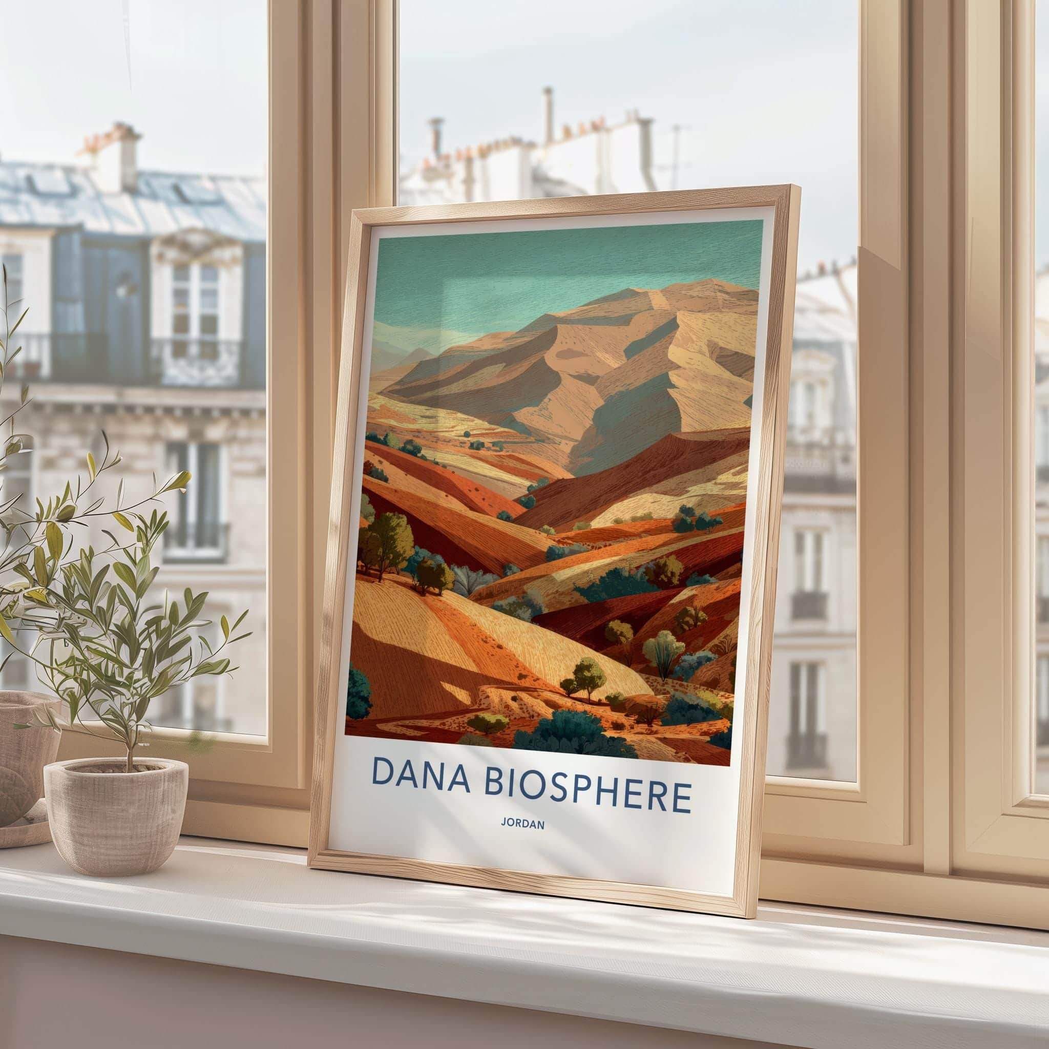 Dana Biosphere Poster - Jordan Scenic Art - Layered Desert Valley Wall Decor