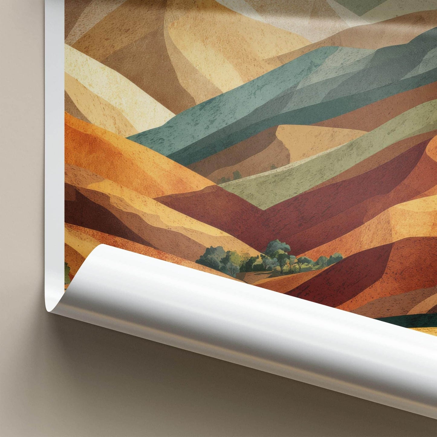 Dana Biosphere Poster - Jordan Travel Art - Layered Desert Hills Home Decor