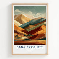 Dana Biosphere Poster - Jordan Travel Art - Layered Desert Hills Home Decor
