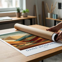 Dana Biosphere Poster - Jordan Travel Art - Layered Desert Hills Home Decor