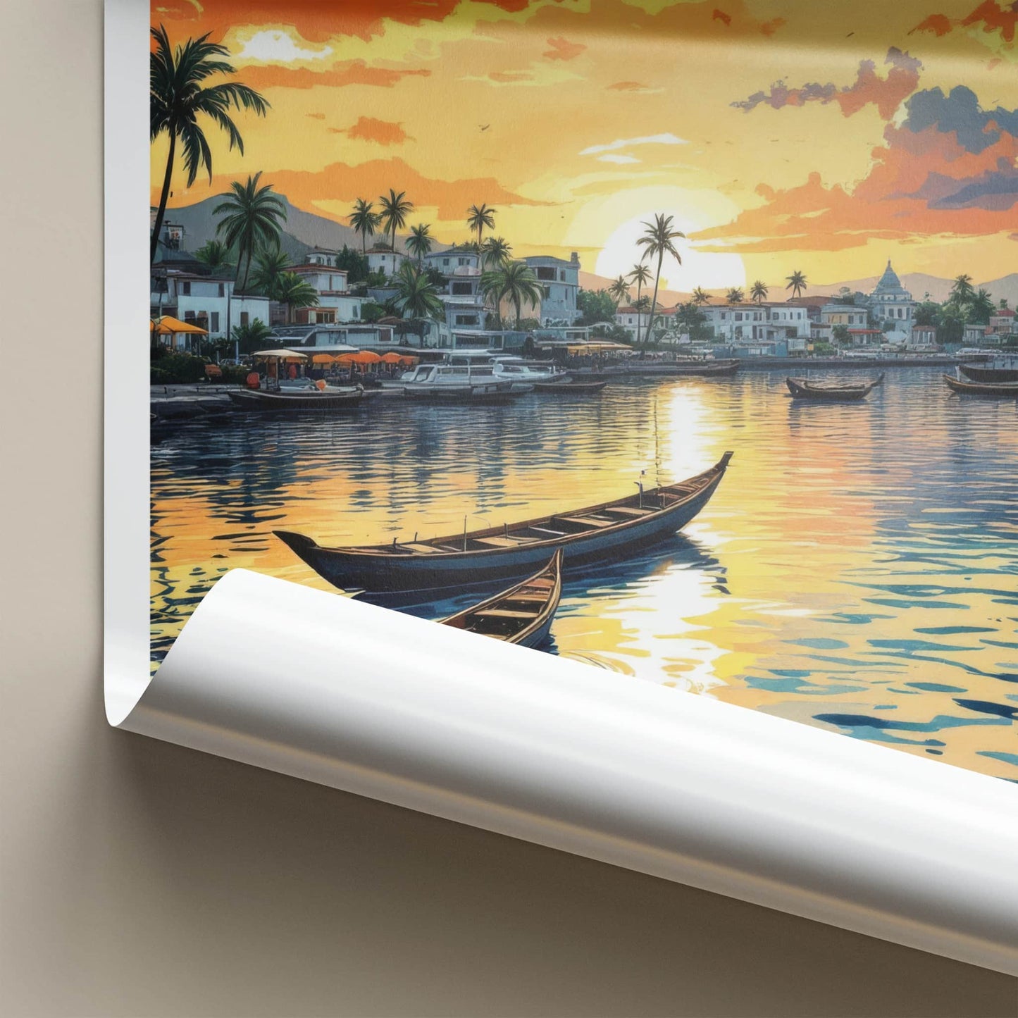 Dar Es Salaam Poster - Tanzania Travel Art - Boats Sunset Waters Home Decor