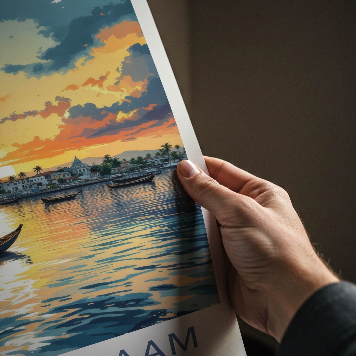 Dar Es Salaam Poster - Tanzania Travel Art - Boats Sunset Waters Home Decor