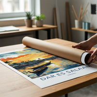 Dar Es Salaam Poster - Tanzania Travel Art - Boats Sunset Waters Home Decor