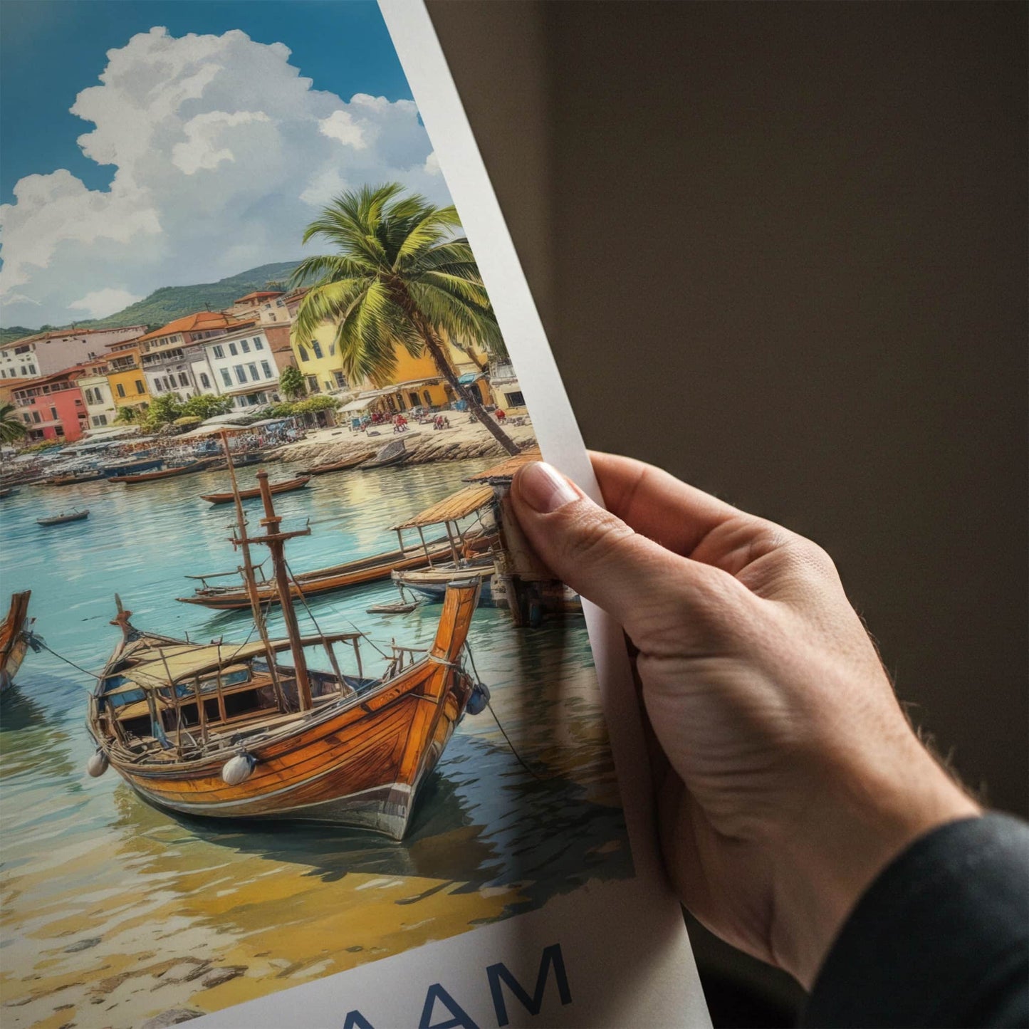 Dar Es Salaam Poster - Tanzania Travel Art - Coastal Town Boats Home Decor