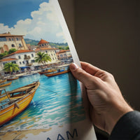 Dar Es Salaam Poster - Tanzania Travel Art - Coastal Town Harbor Home Decor
