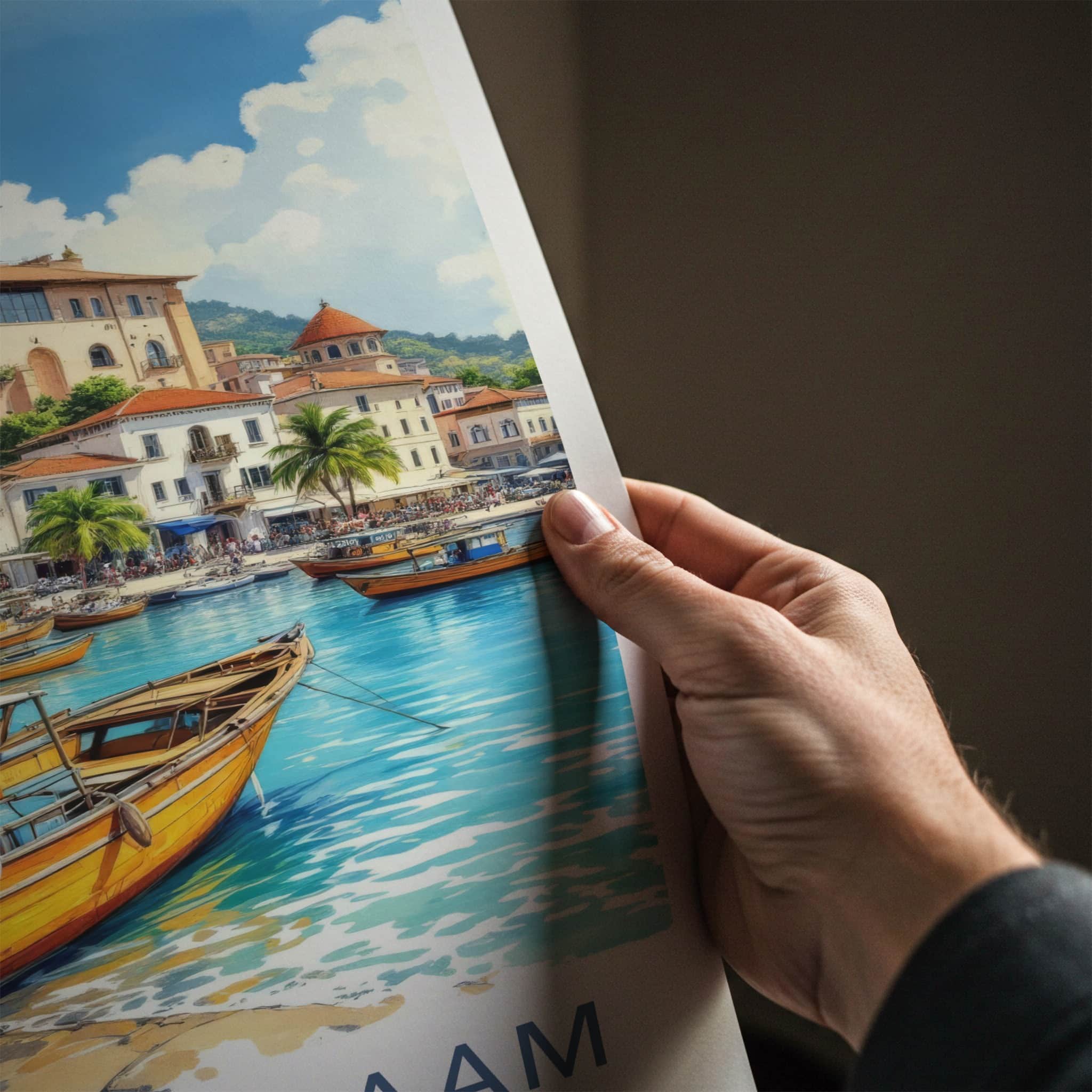 Dar Es Salaam Poster - Tanzania Travel Art - Coastal Town Harbor Home Decor