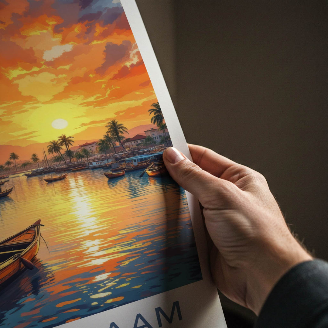 Dar Es Salaam Poster - Tanzania Travel Art - Golden Water Sunset Home Decor