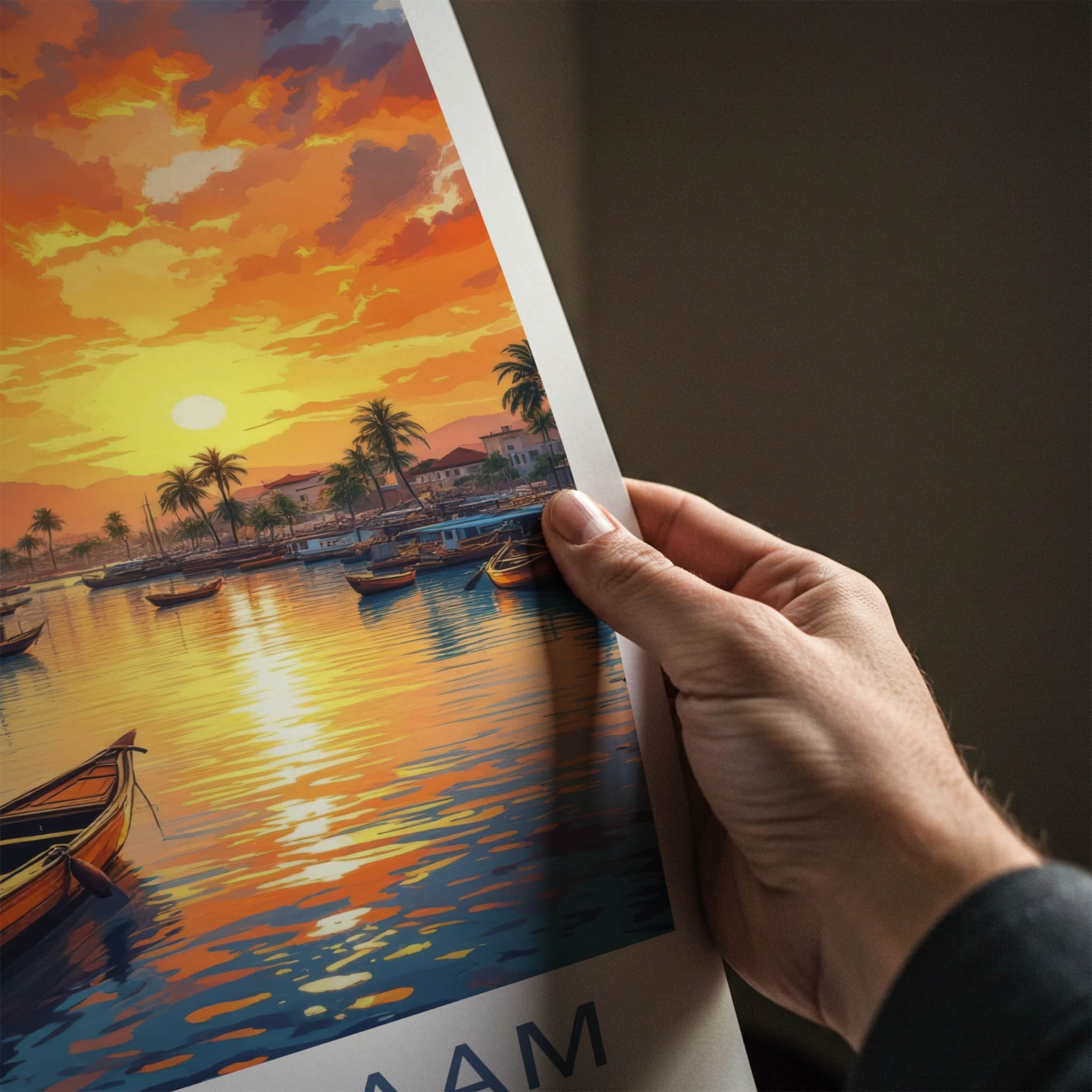 Dar Es Salaam Poster - Tanzania Travel Art - Golden Water Sunset Home Decor