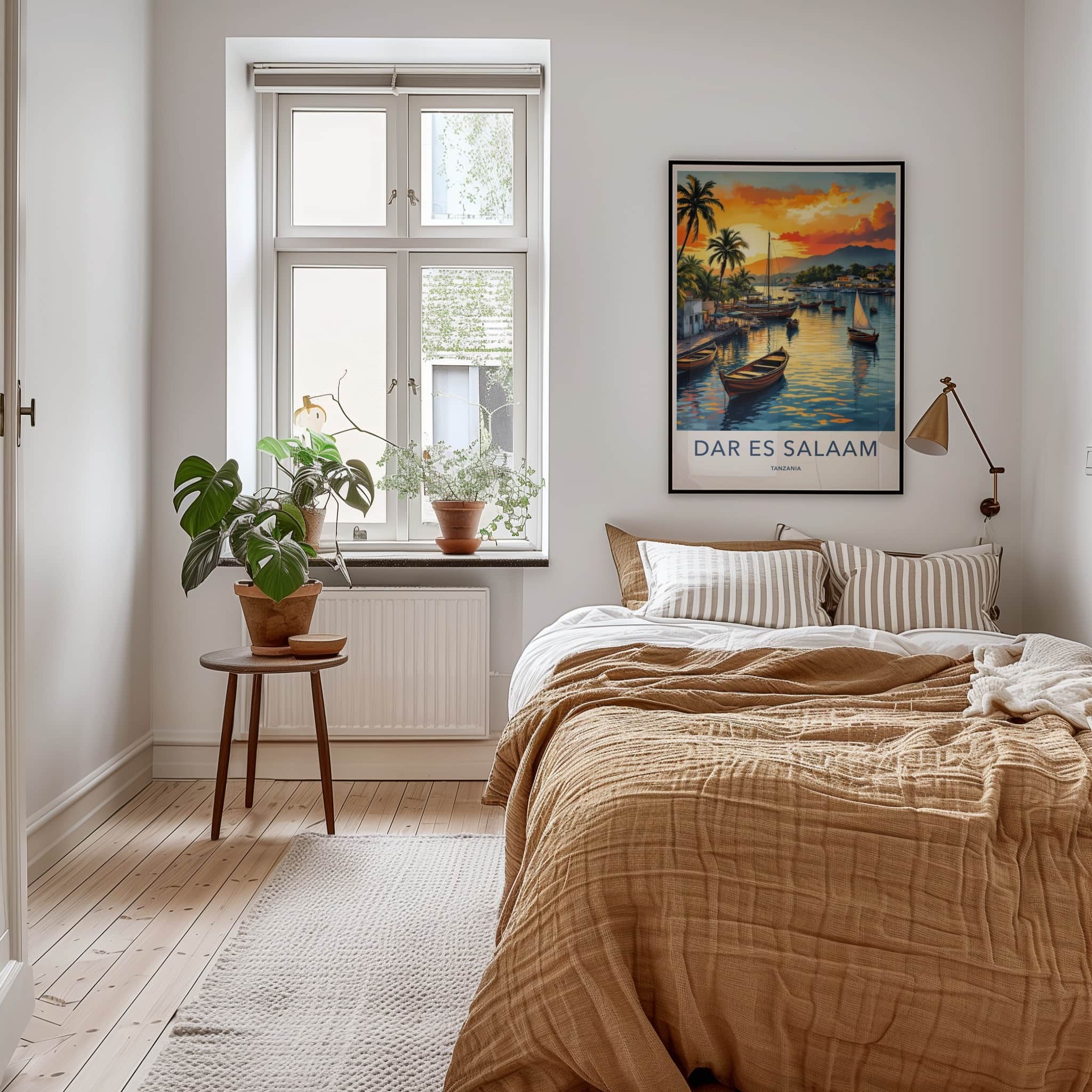 Dar Es Salaam Poster - Tanzania Travel Art - Tropical Harbor Sunset Home Decor