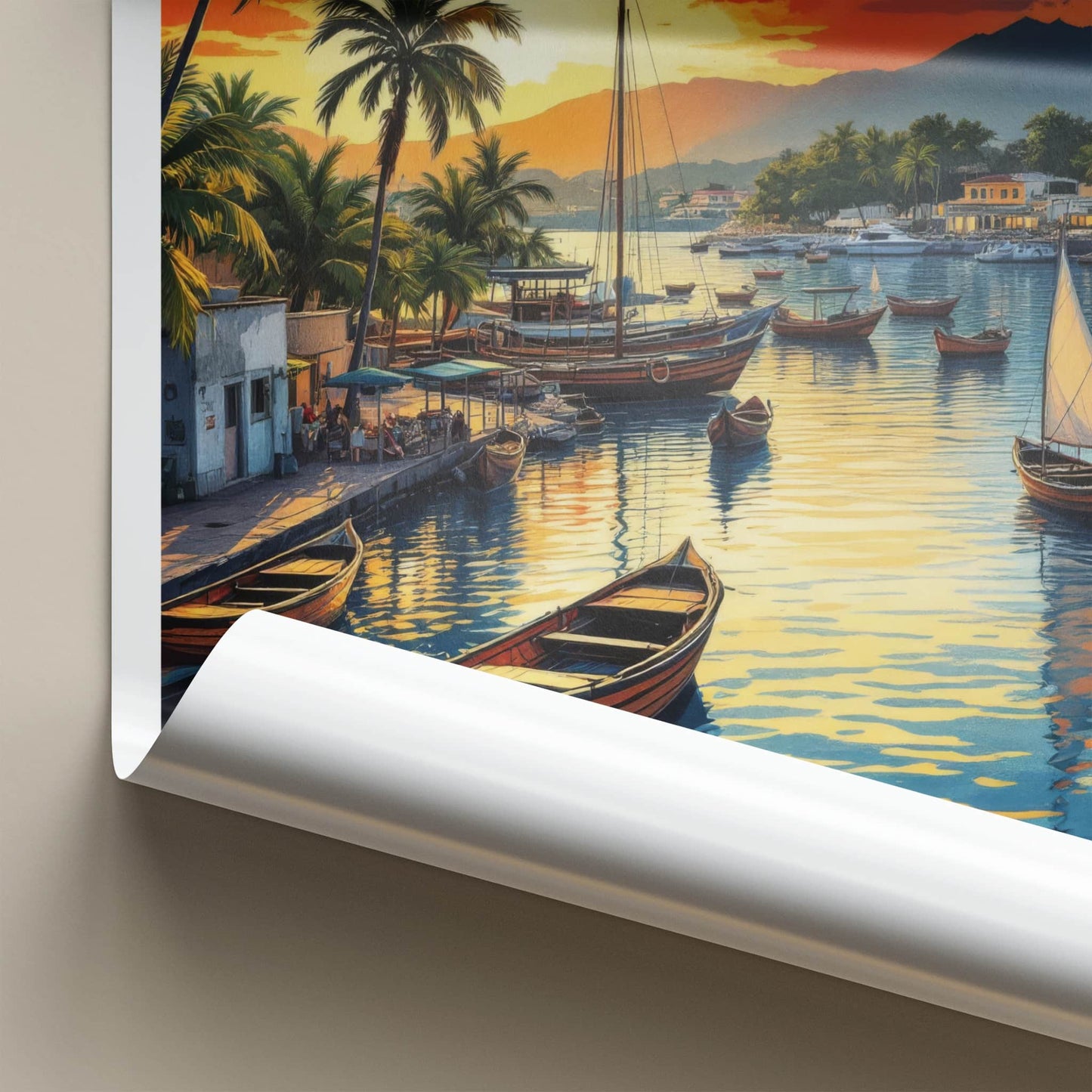 Dar Es Salaam Poster - Tanzania Travel Art - Tropical Harbor Sunset Home Decor