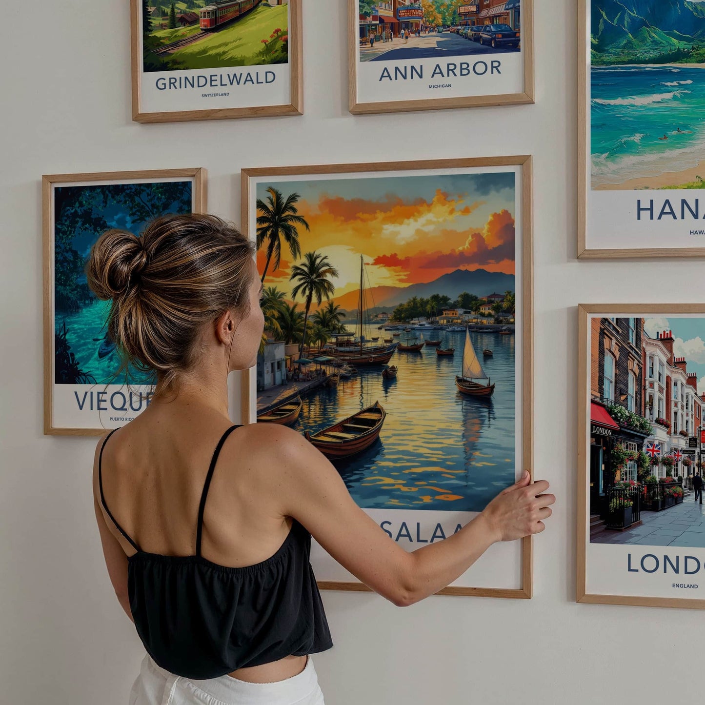 Dar Es Salaam Poster - Tanzania Travel Art - Tropical Harbor Sunset Home Decor