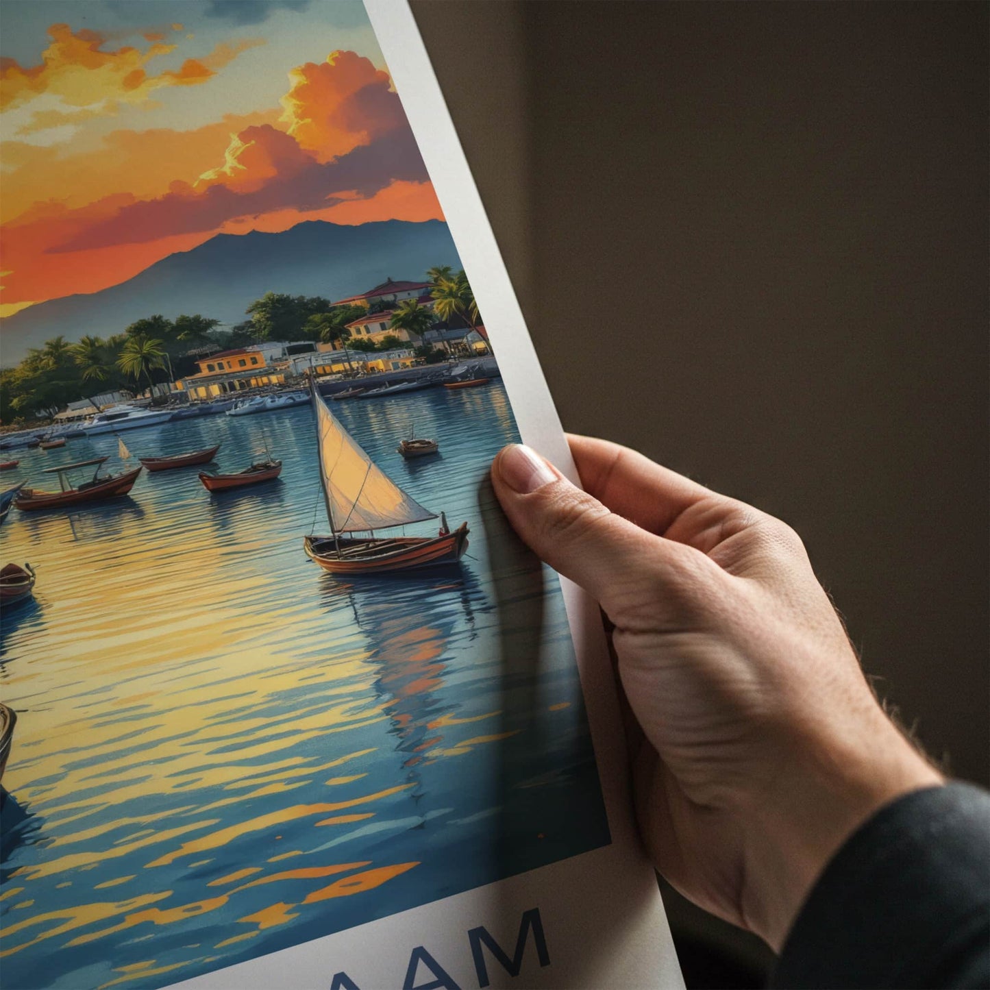 Dar Es Salaam Poster - Tanzania Travel Art - Tropical Harbor Sunset Home Decor