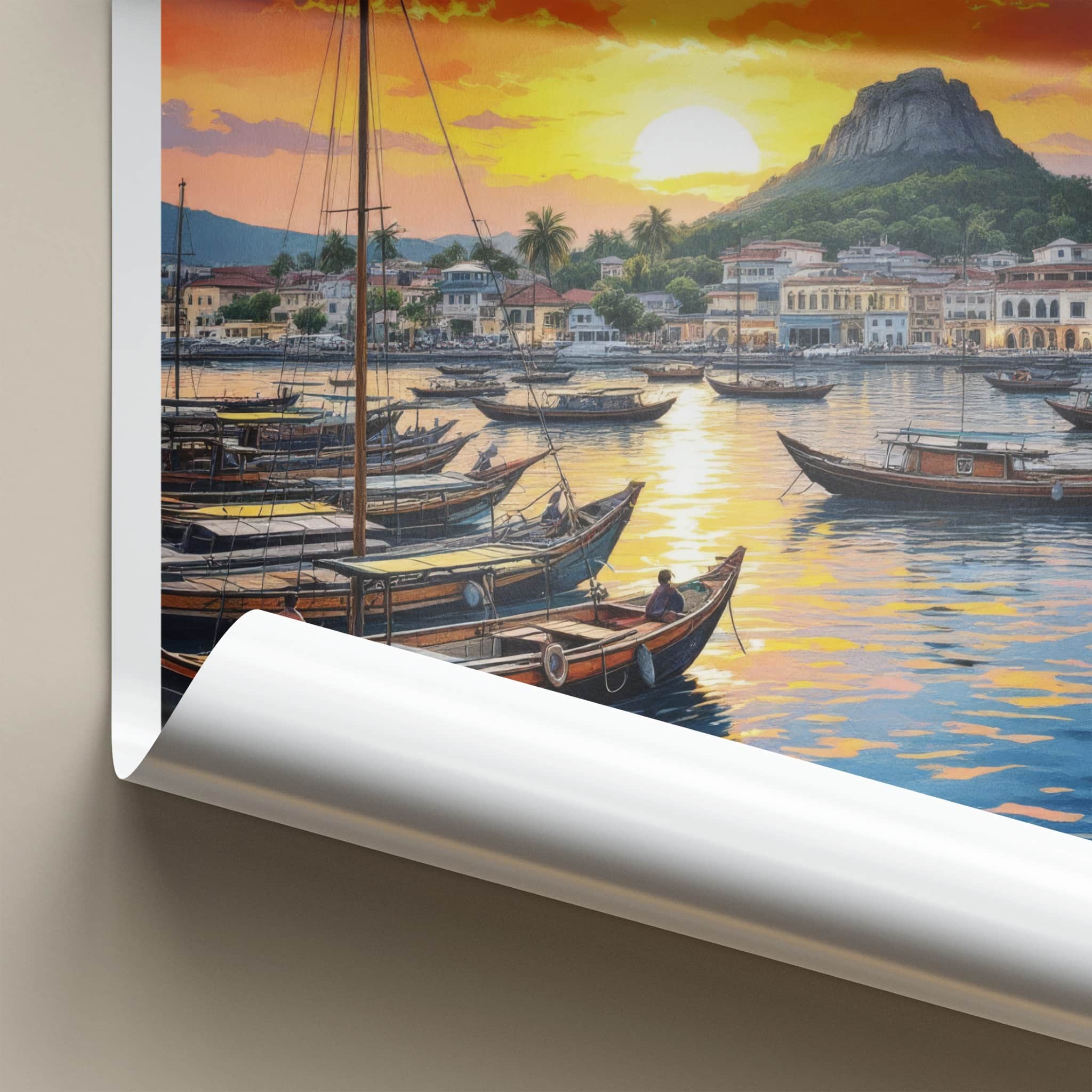 Dar Es Salaam Poster - Tanzania Travel Art - Vibrant Harbor Sunset Wall Decor