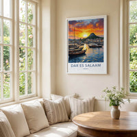 Dar Es Salaam Poster - Tanzania Travel Art - Vibrant Harbor Sunset Wall Decor