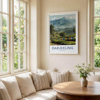 Darjeeling Poster - India Scenic Art - West Bengal Himalayan Prayer Flags Wall Decor