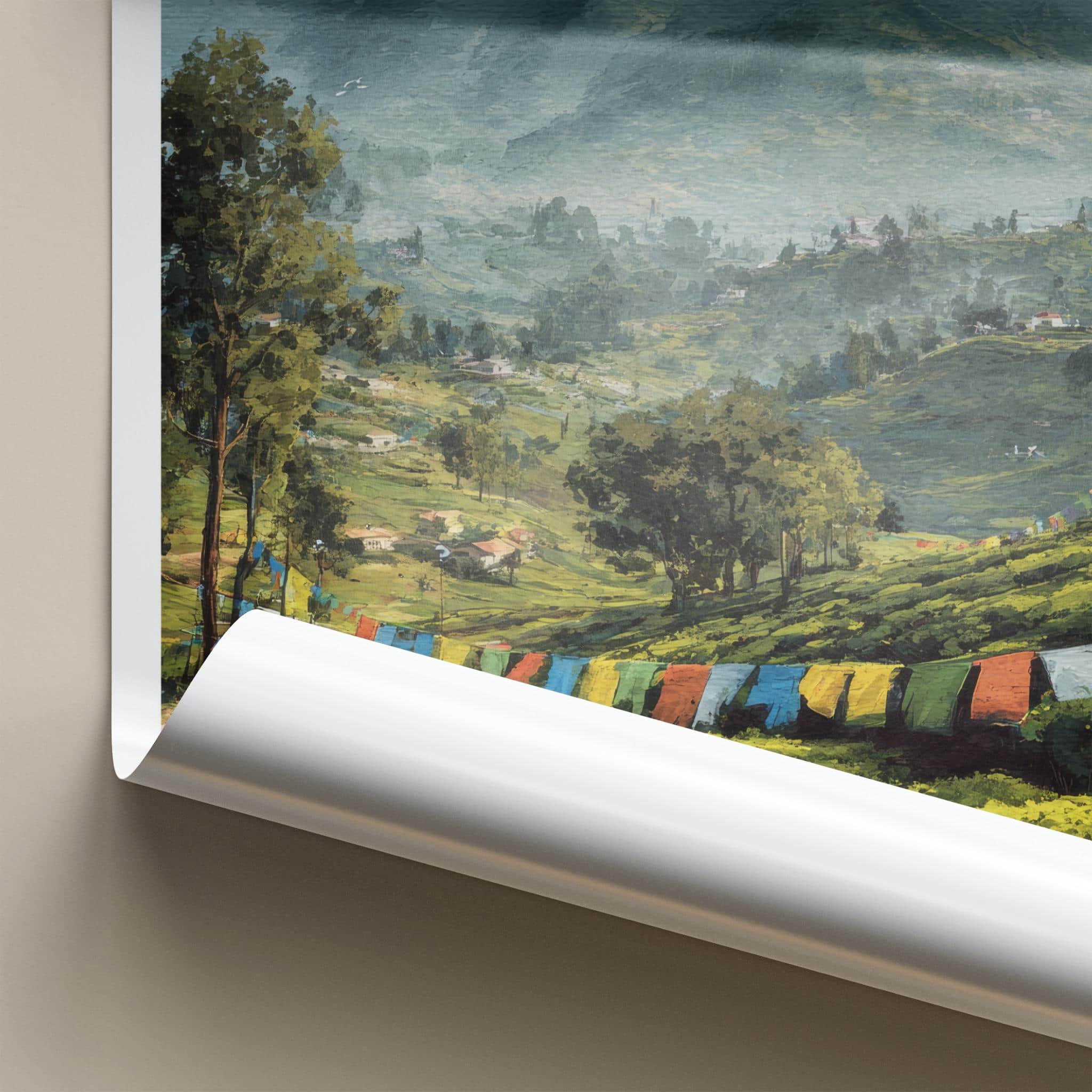 Darjeeling Poster - India Scenic Art - West Bengal Himalayan Prayer Flags Wall Decor