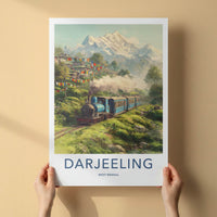 Darjeeling Poster - India Travel Art - West Bengal Hills Train Home Art