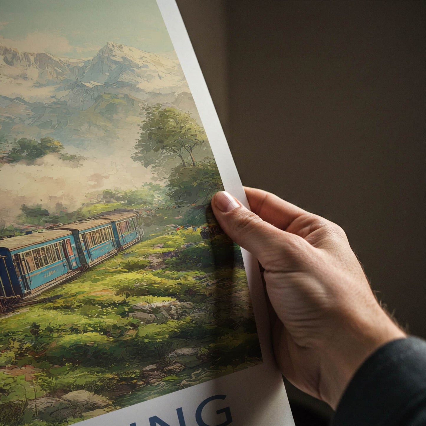 Darjeeling Poster - India Travel Art - West Bengal Hills Train Home Art