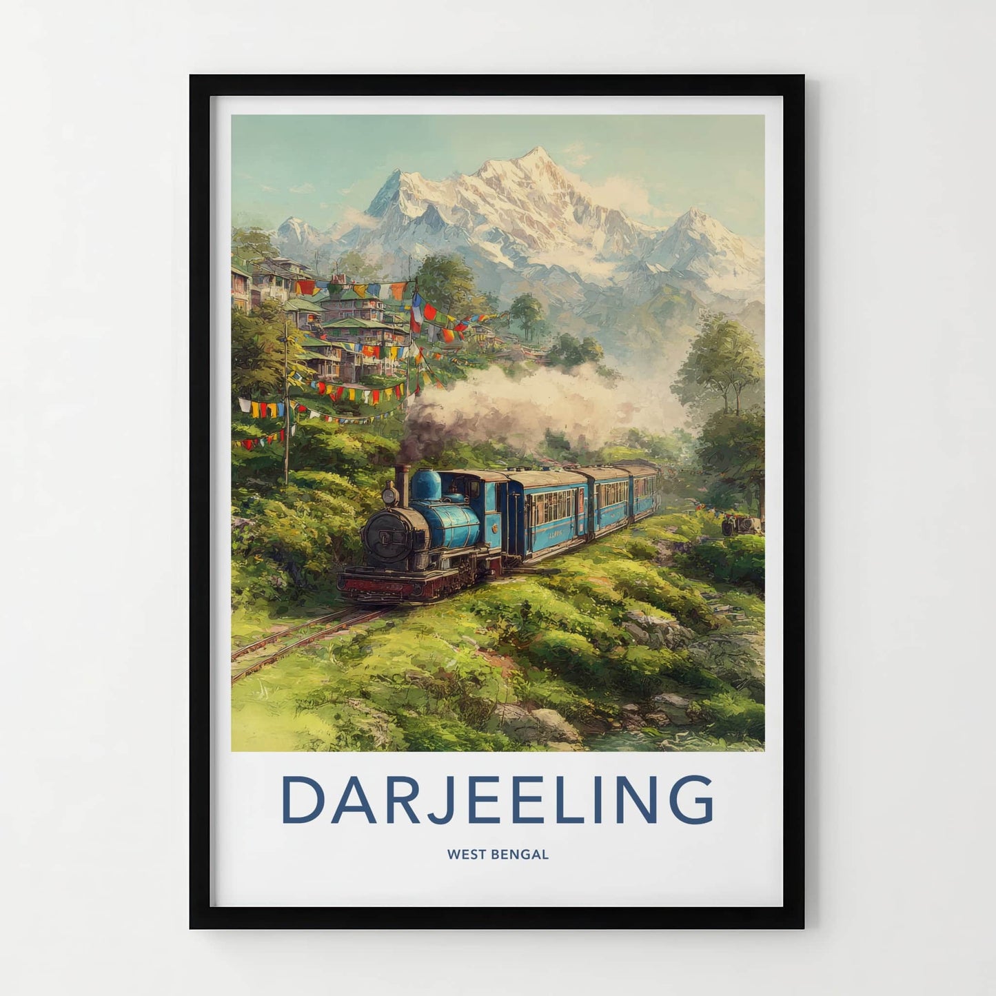 Darjeeling Poster - India Travel Art - West Bengal Hills Train Home Art