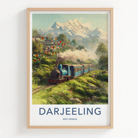 Darjeeling Poster - India Travel Art - West Bengal Hills Train Home Art
