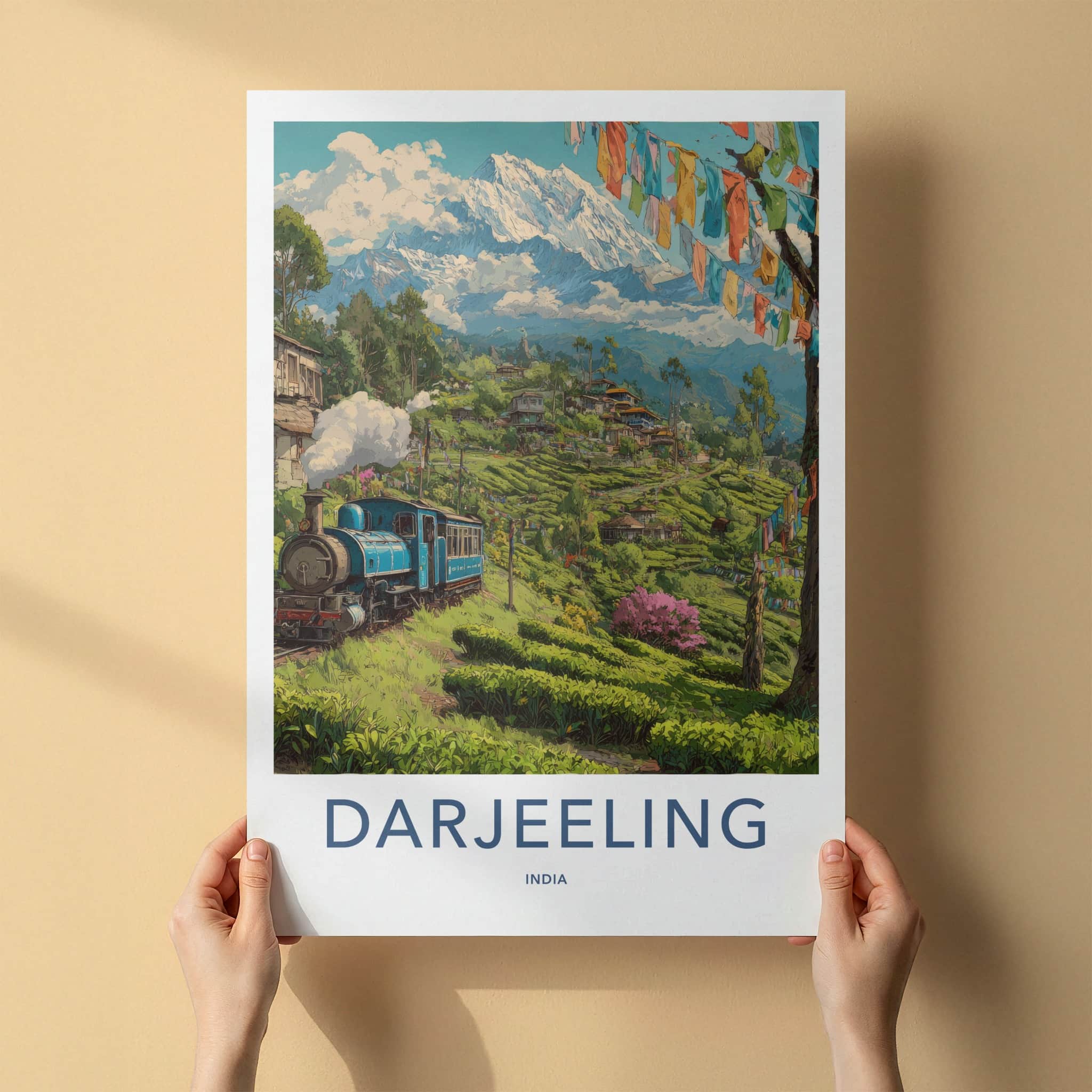 Darjeeling Poster - India Wall Art - West Bengal Blue Train Gallery Art