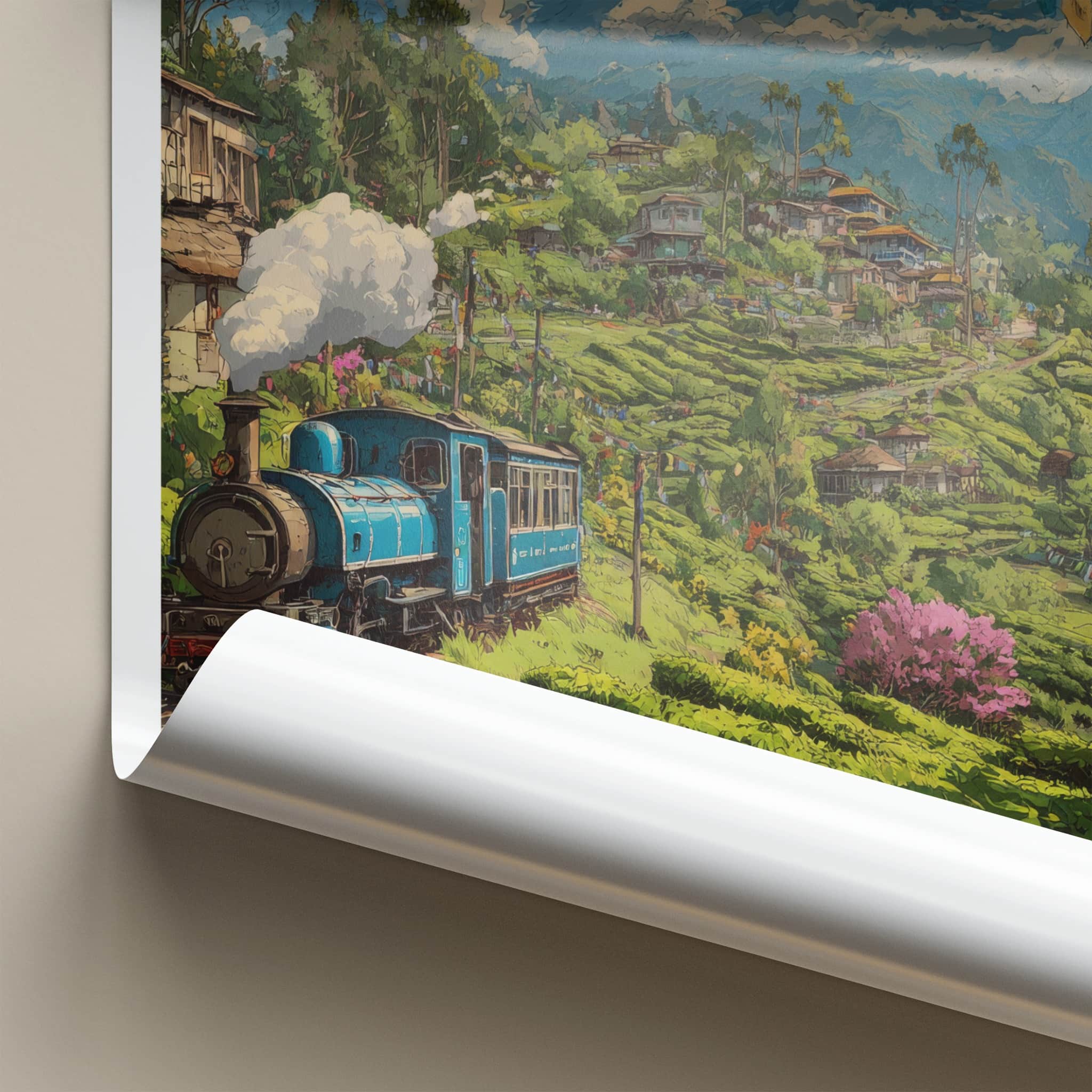 Darjeeling Poster - India Wall Art - West Bengal Blue Train Gallery Art