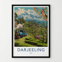 Darjeeling Poster - India Wall Art - West Bengal Blue Train Gallery Art