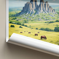 DARTMOOR Poster - England Travel Art - Towering Rock Pasture Home Decor