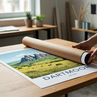 DARTMOOR Poster - England Travel Art - Towering Rock Pasture Home Decor