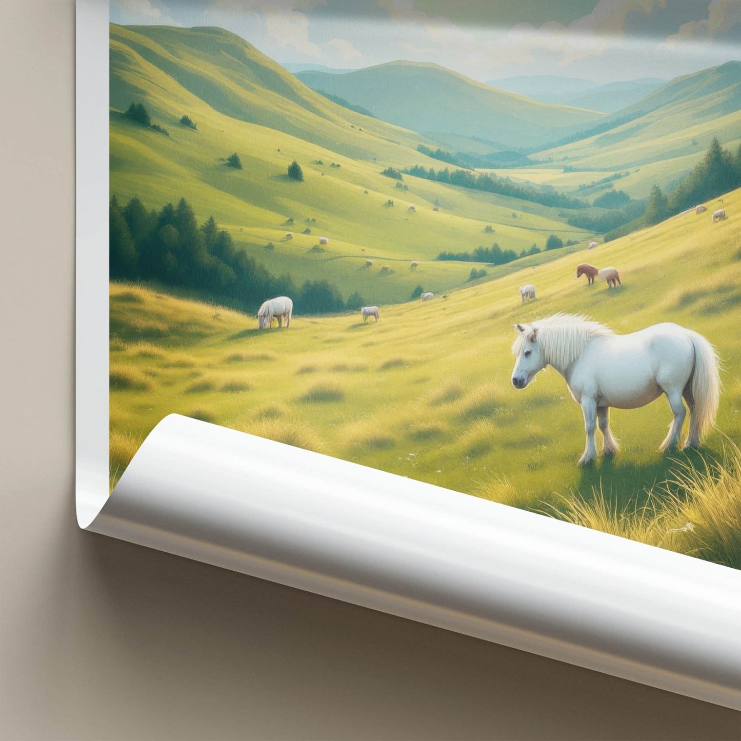 Dartmoor Poster - United Kingdom Travel Art - Rolling Hills Ponies Home Decor