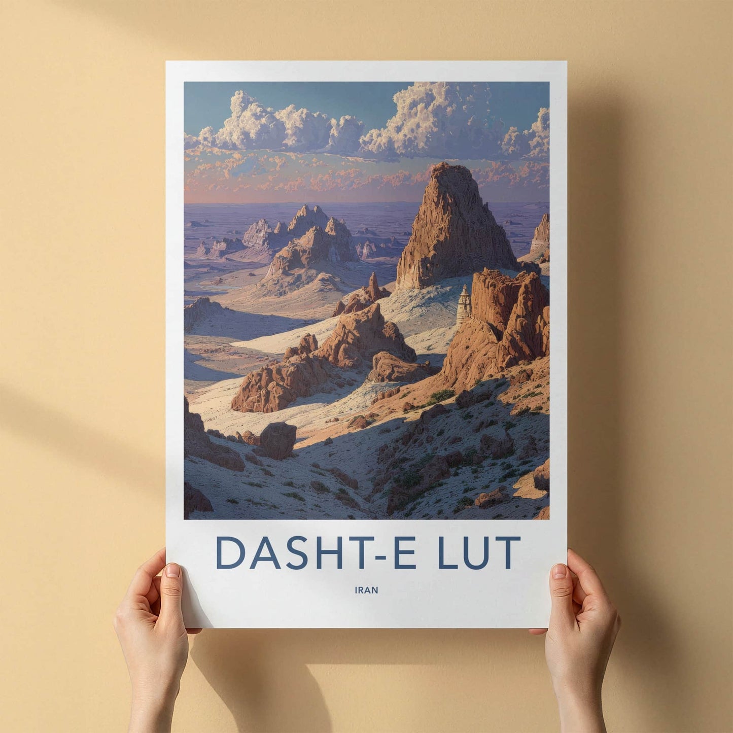 Dasht-e Lut Poster - Iran Travel Art - Desert Rock Formations Home Decor