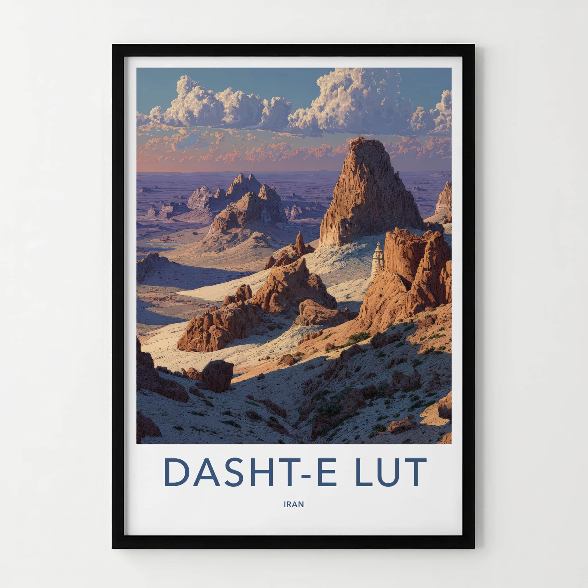 Dasht-e Lut Poster - Iran Travel Art - Desert Rock Formations Home Decor