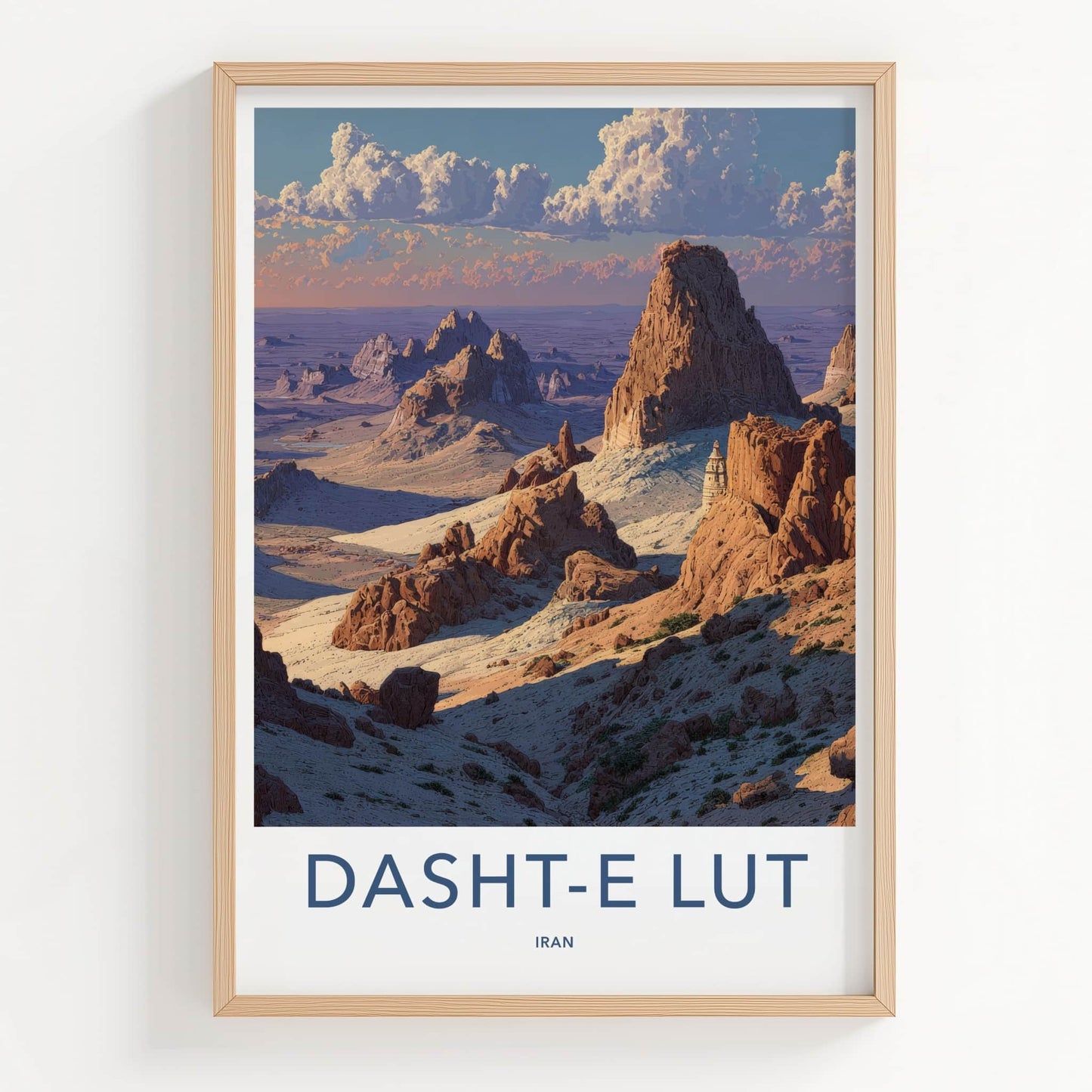 Dasht-e Lut Poster - Iran Travel Art - Desert Rock Formations Home Decor