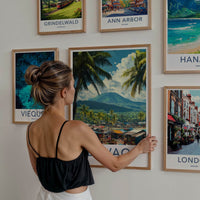 Davao Poster - Philippines Travel Art - Vibrant Market Volcano Wall Decor