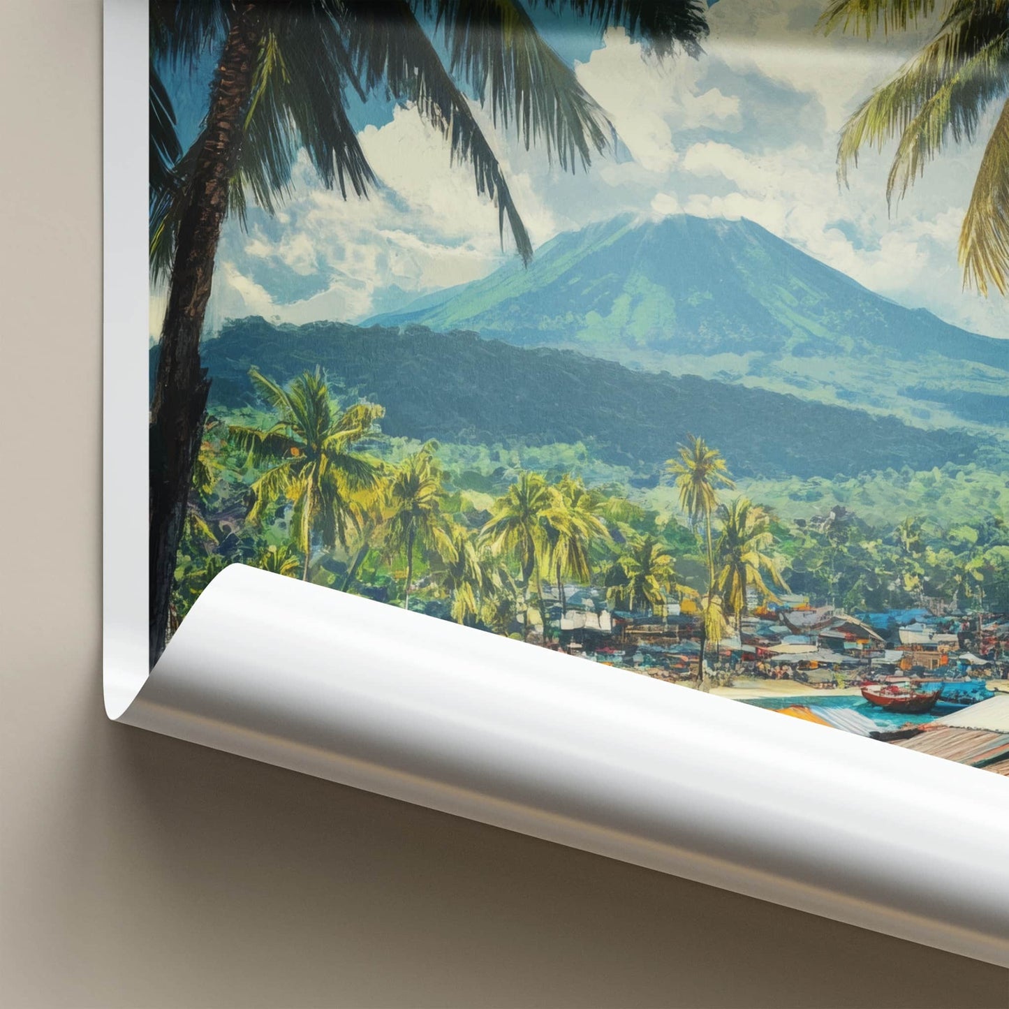 Davao Poster - Philippines Travel Art - Vibrant Market Volcano Wall Decor