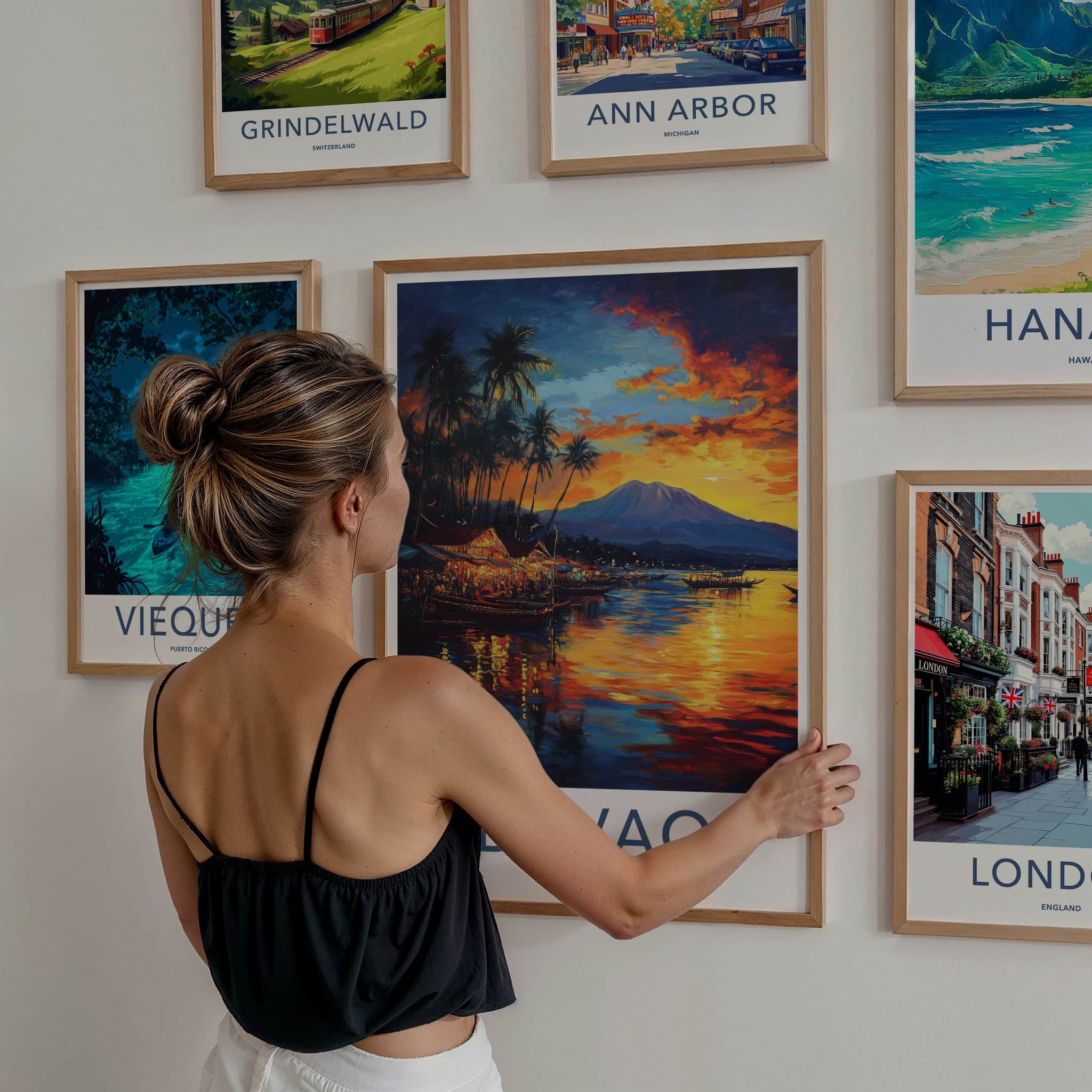 Davao Poster - Philippines Travel Art - Vibrant Tropical Sunset Home Decor