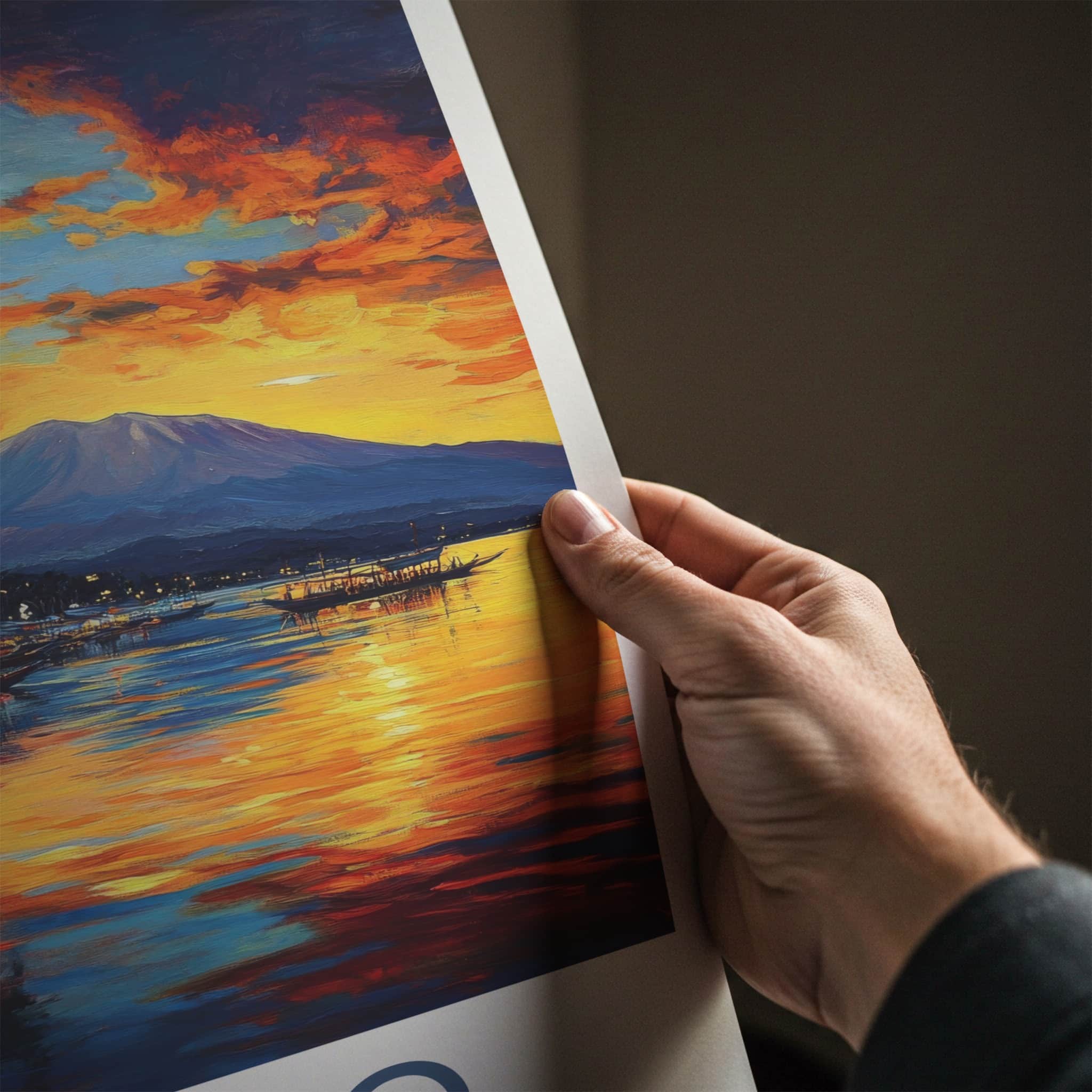 Davao Poster - Philippines Travel Art - Vibrant Tropical Sunset Home Decor