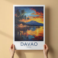 Davao Poster - Philippines Travel Art - Vibrant Tropical Sunset Home Decor