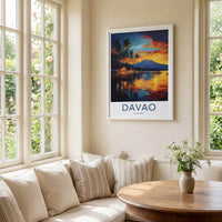 Davao Poster - Philippines Travel Art - Vibrant Tropical Sunset Home Decor