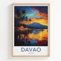 Davao Poster - Philippines Travel Art - Vibrant Tropical Sunset Home Decor