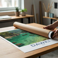 Dawki Poster - India Travel Art - Meghalaya Clear River Boats Wall Decor